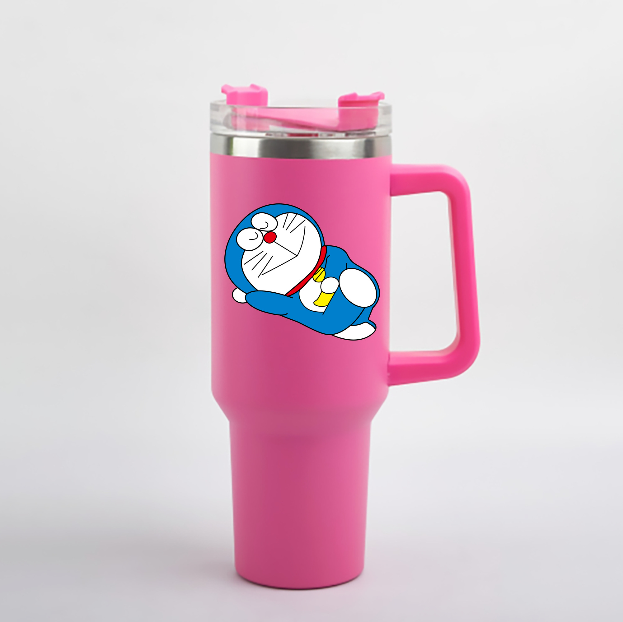 （画像用） ドラえもん Doraemon 1200mL車用タンブラー - クリスタルステッカー（プラスチックストロー付き）